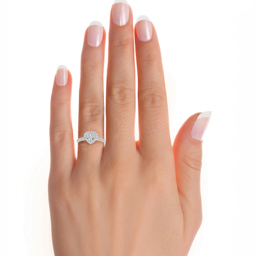 0.51+0.8 Ct Round + Heart Diamond Ring