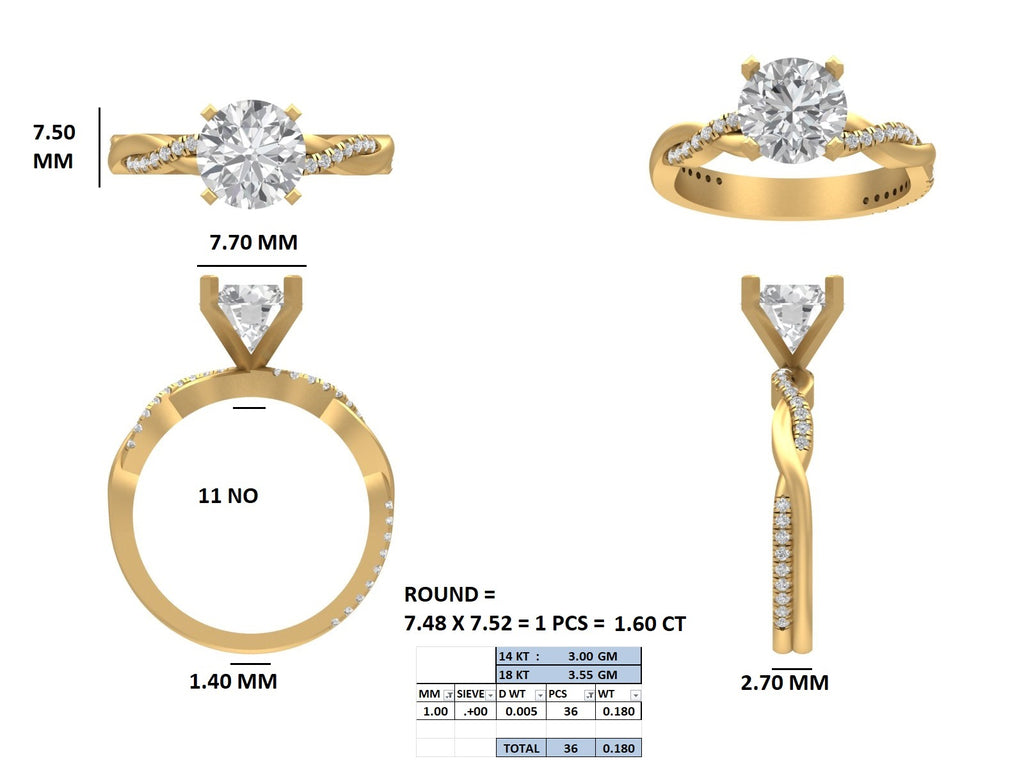 Solitaire infinity ring