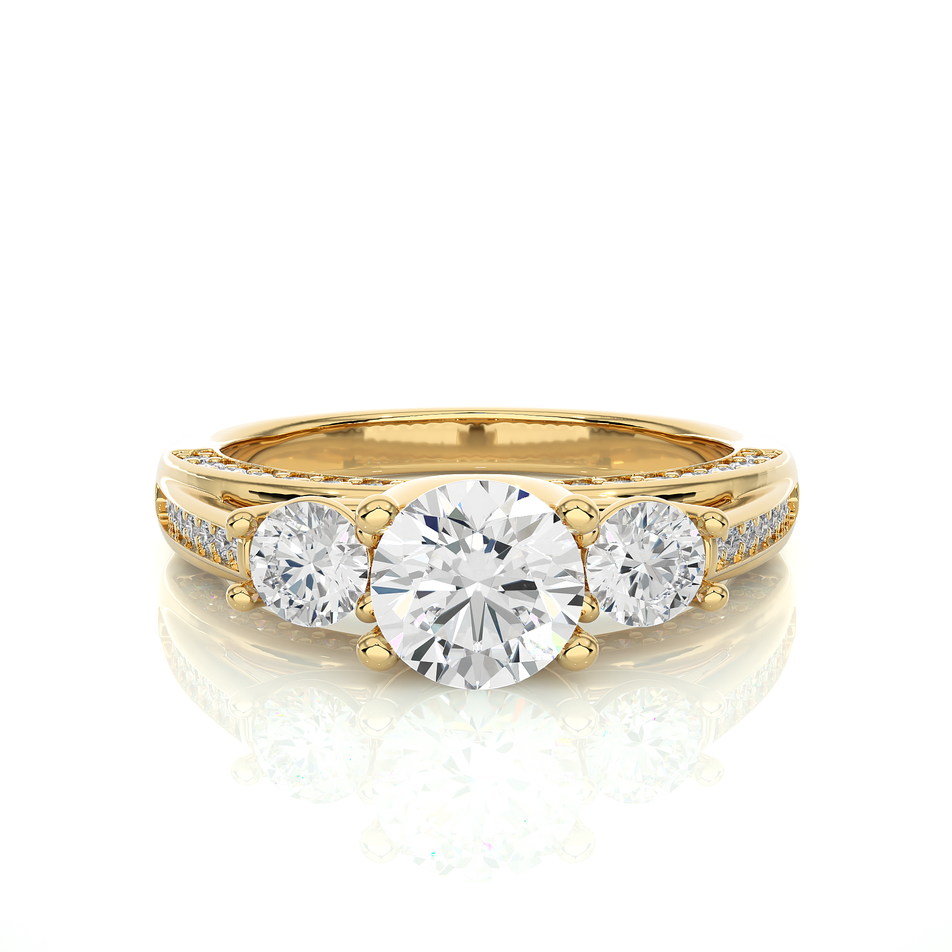 Steadfast Union Ring - Premium Trilogy Ring Made with Lab Grown Diamond and Gold