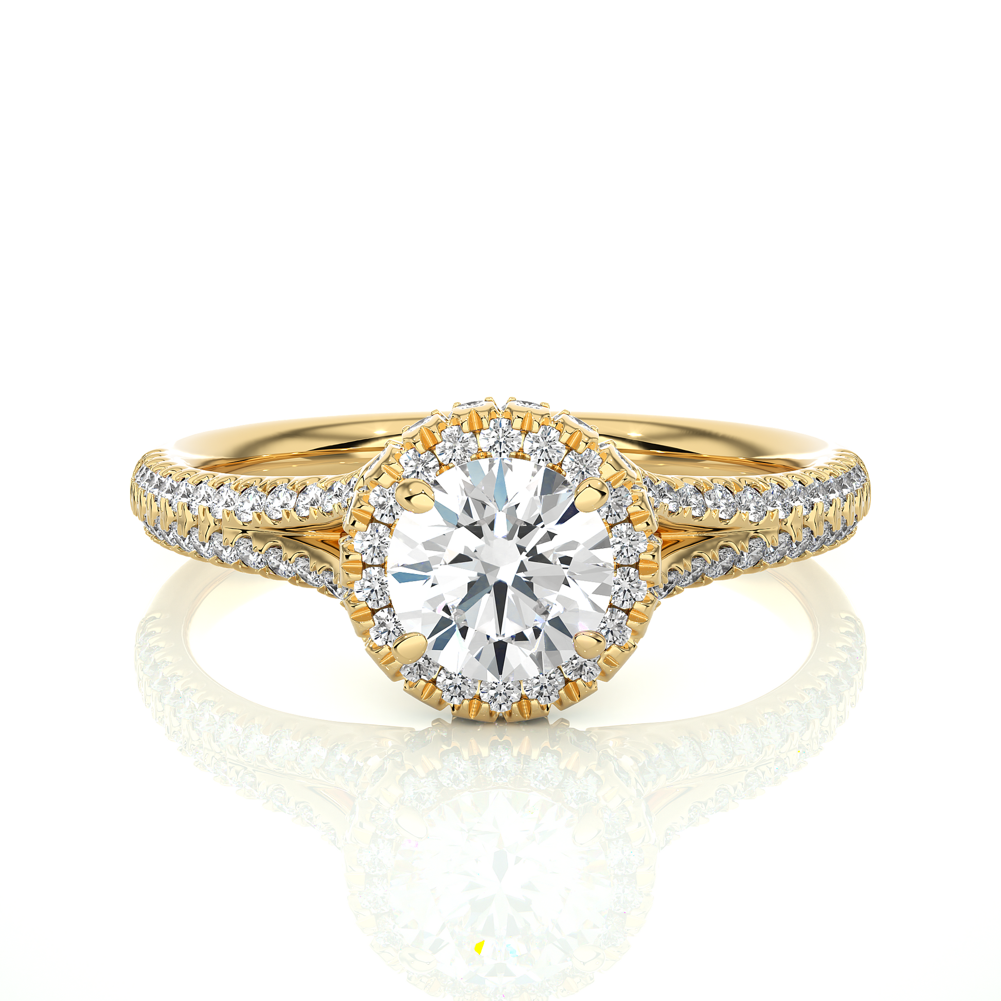 0.6+0.48 Ct Round Diamond Ring