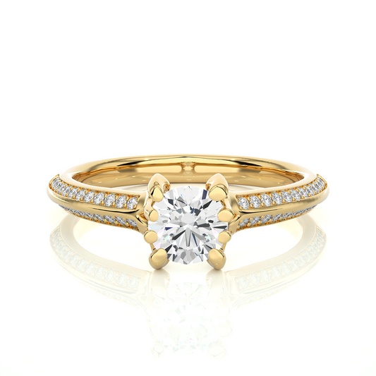 0.7+0.13 Ct Round Diamond Ring