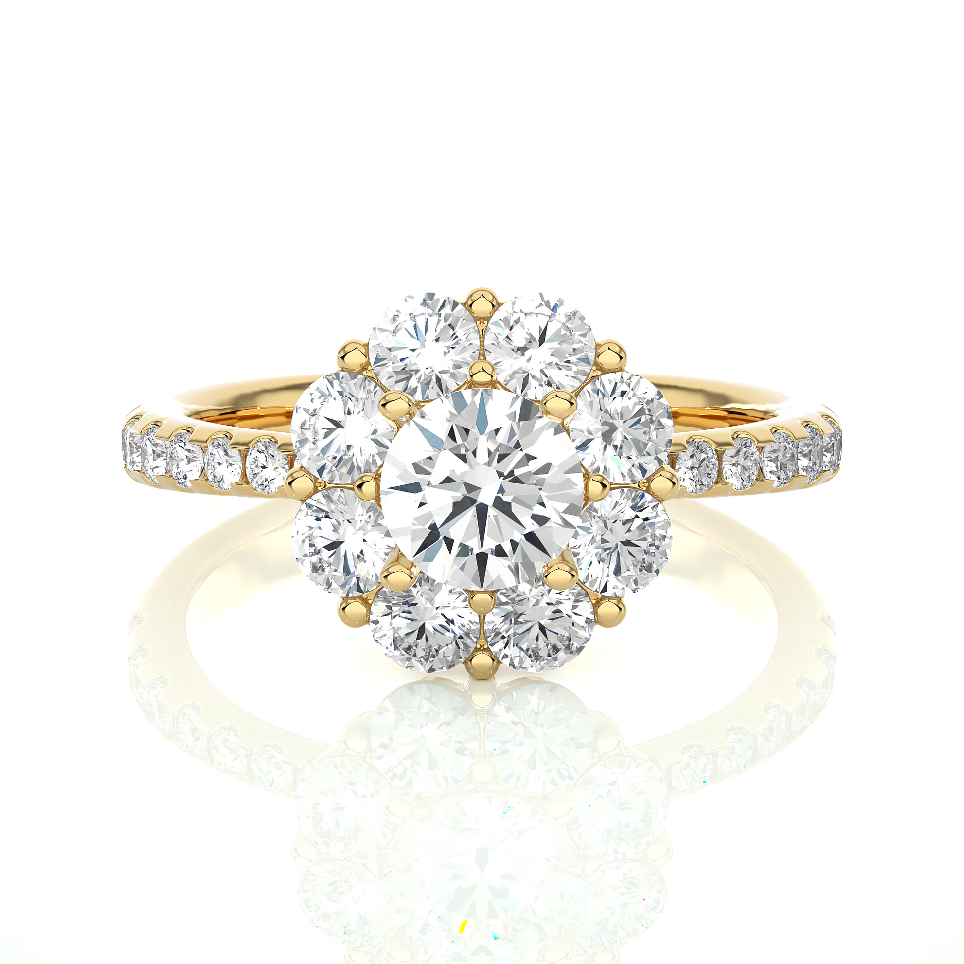 0.6+0.81+0.25 Ct Round Diamond Ring