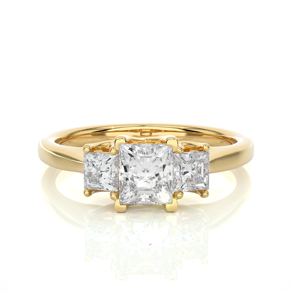Serene Covenant Ring - Premium Trilogy Ring made with Fine Gold and Lab Grown Diamonds