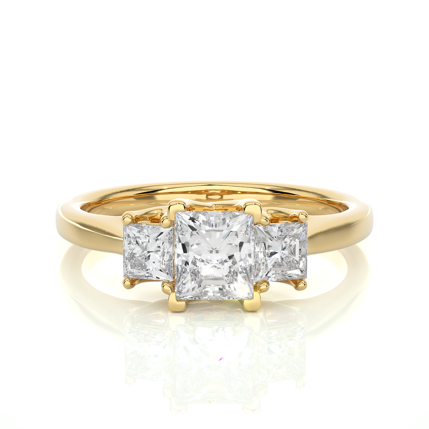 0.39 + 0.6 Ct  Princess Diamond Ring