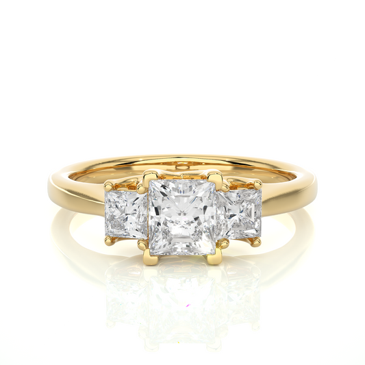 0.39 + 0.6 Ct  Princess Diamond Ring