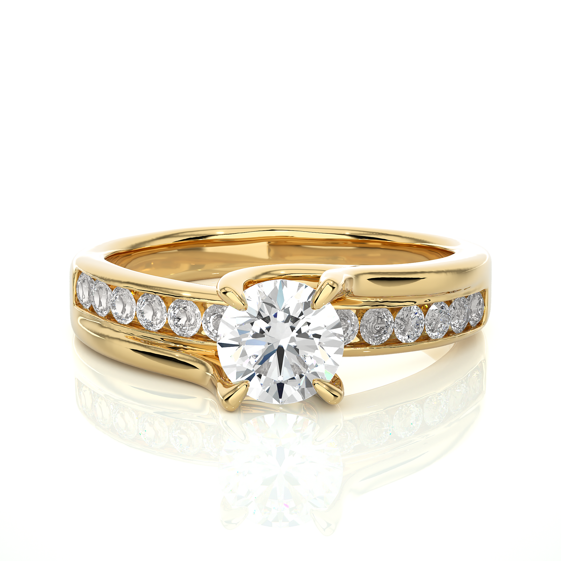 0.7+0.31 Ct Round Diamond Ring