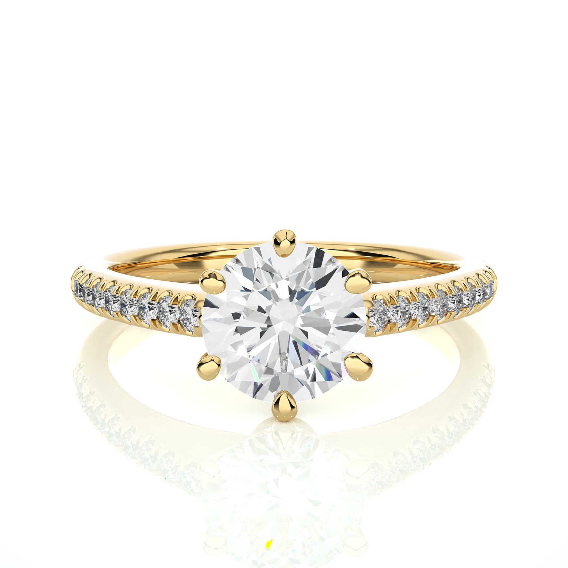 1.3+0.18 Ct Round Diamond Ring