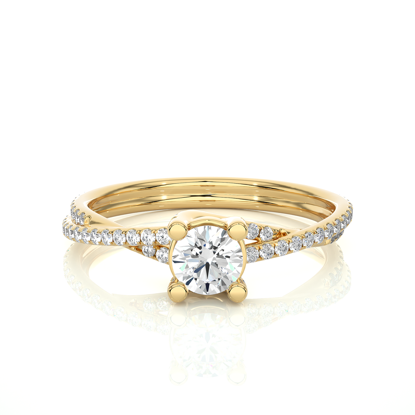 0.4+0.38 Ct Round Diamond Ring