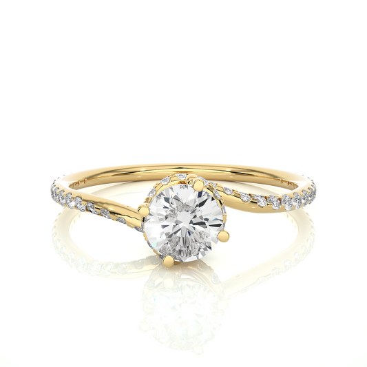 0.50+0.34 Ct Round Diamond Ring