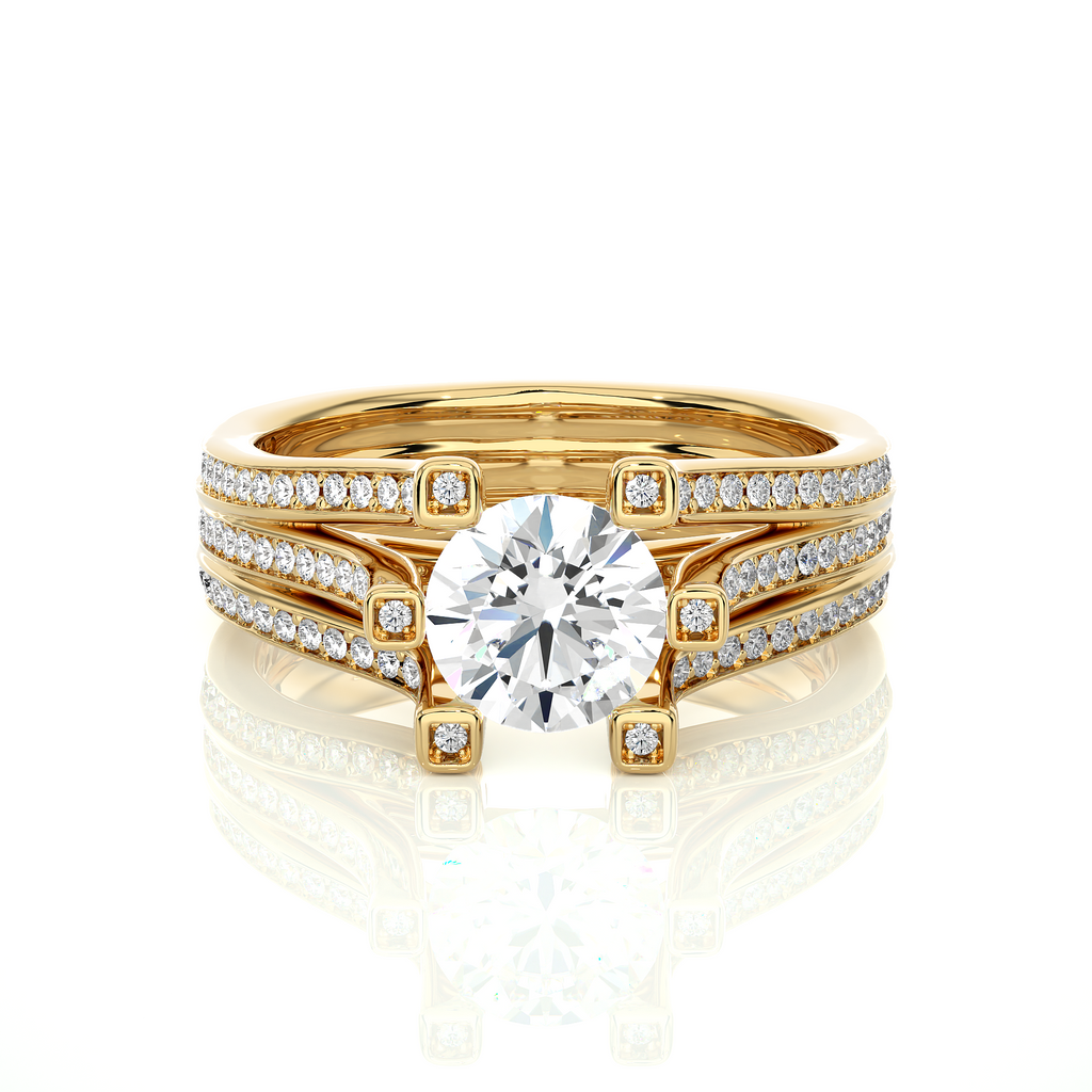 1+0.44 Ct Round Diamond Ring