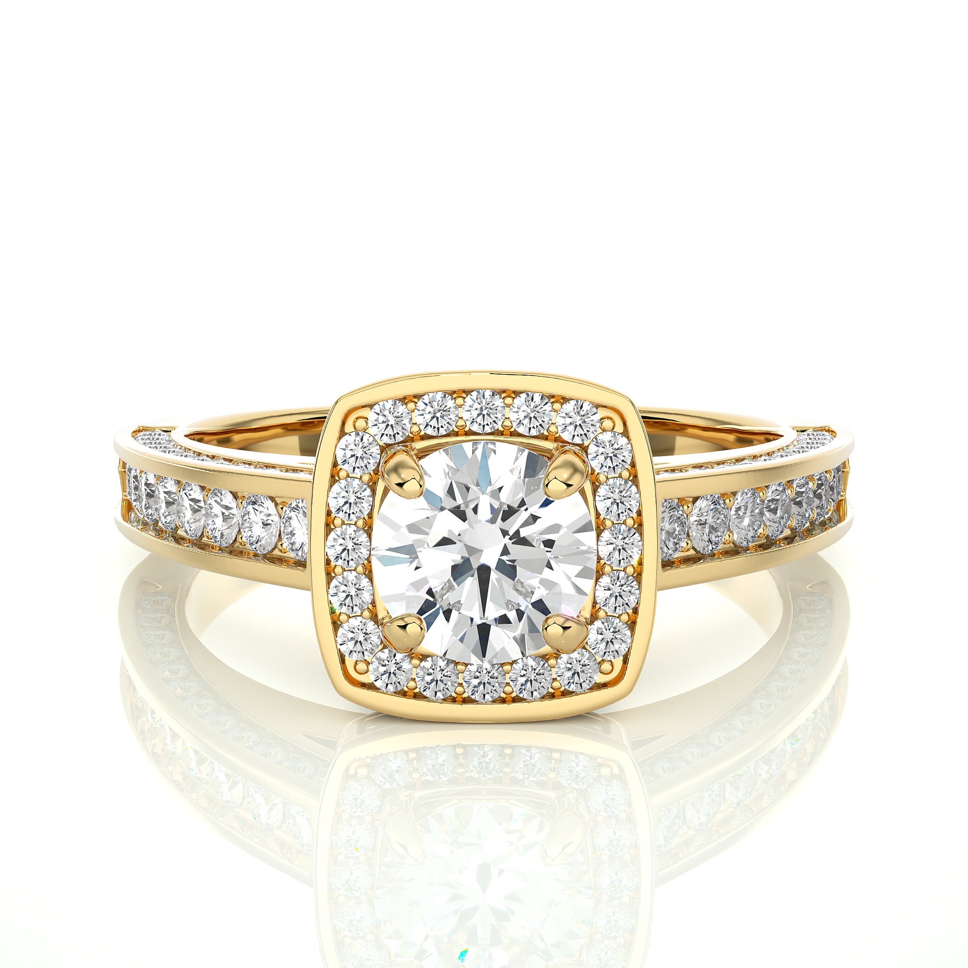 0.7+0.76 Ct Round Diamond Ring