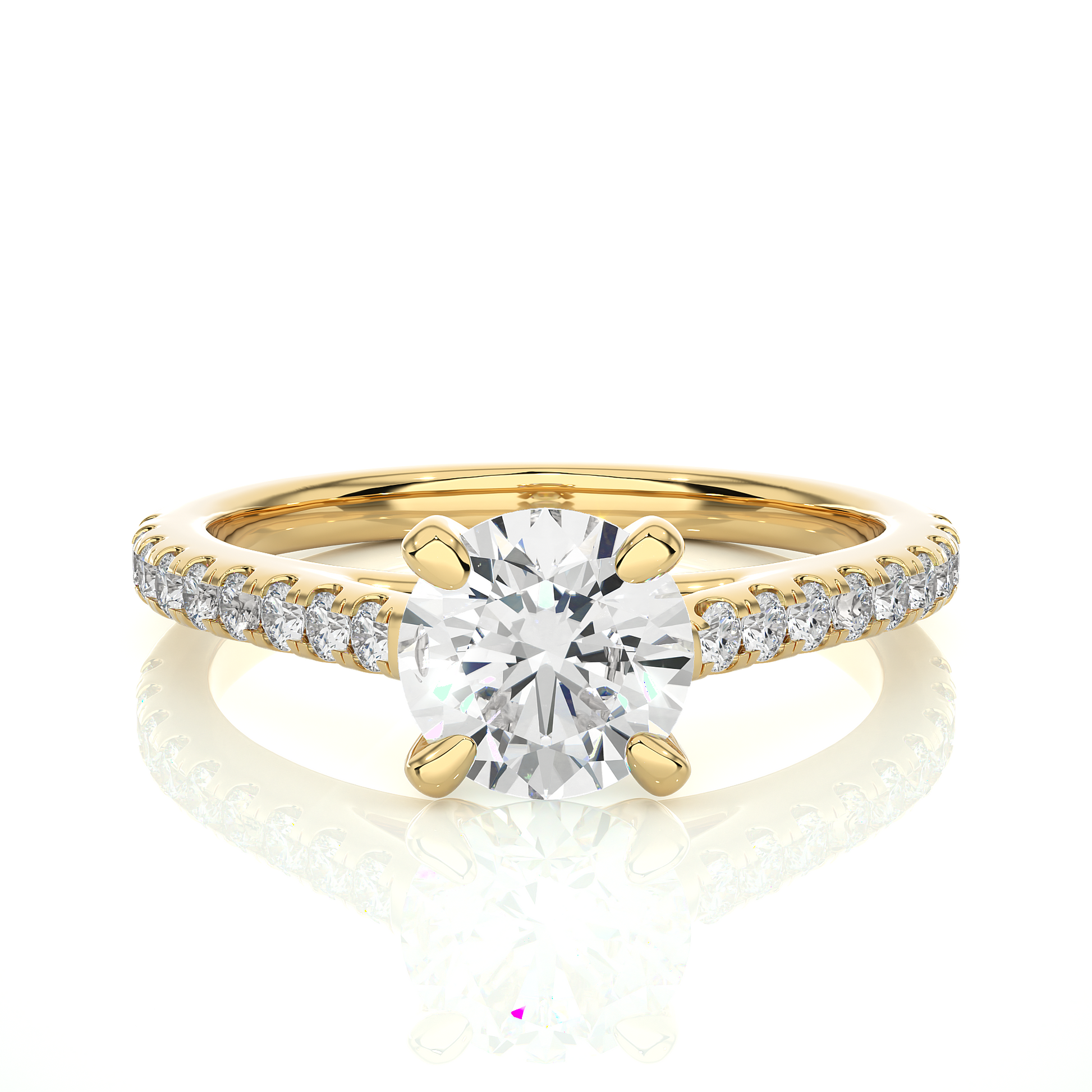1.1+0.28 Ct Round Diamond Ring