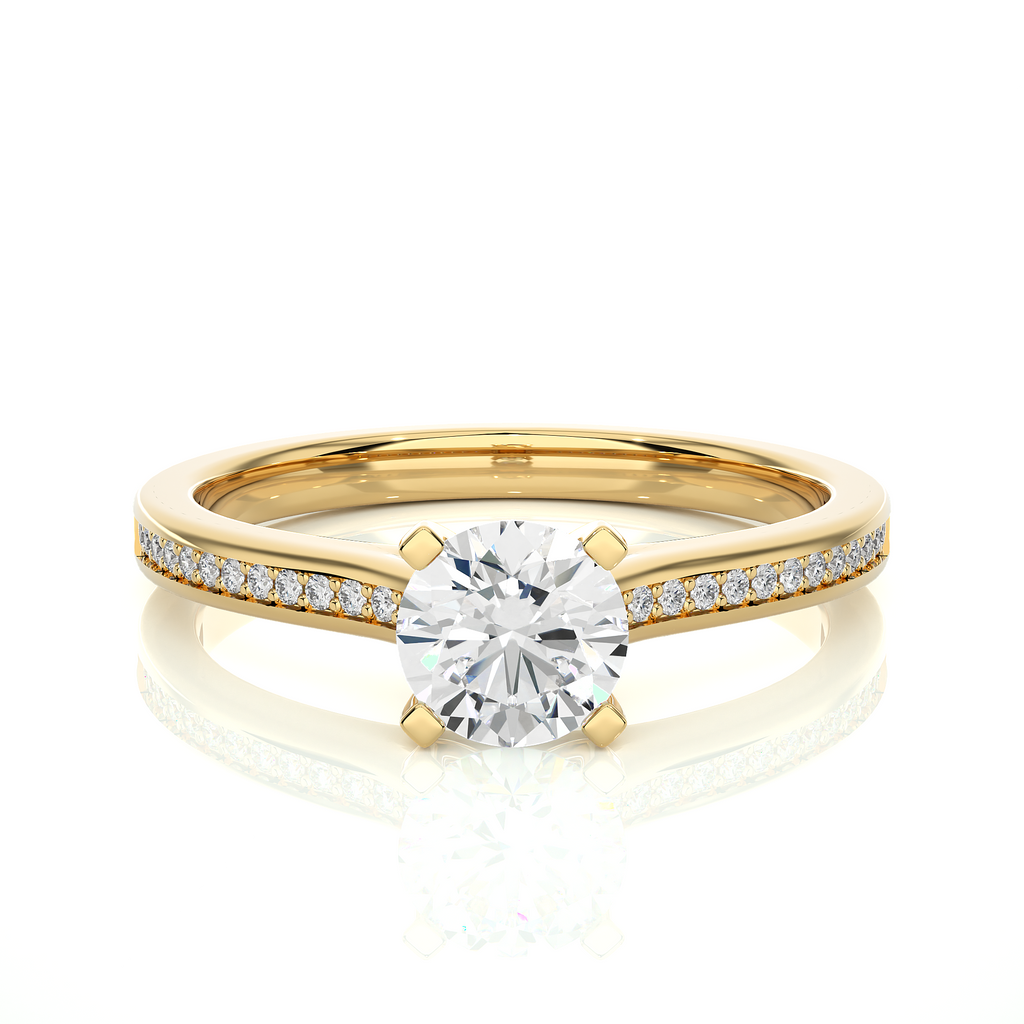 0.7 + 0.09  Ct Round Diamond Ring
