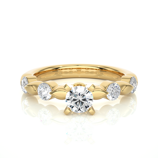 0.4+0.49 Ct Round Diamond Ring