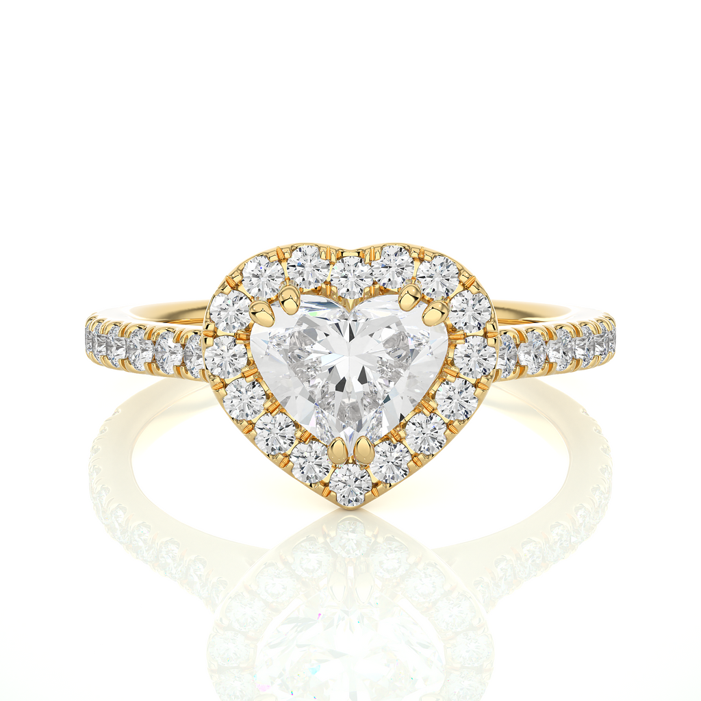 0.51+0.8 Ct Round + Heart Diamond Ring