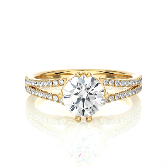 0.8+0.24 Ct Round Diamond Ring