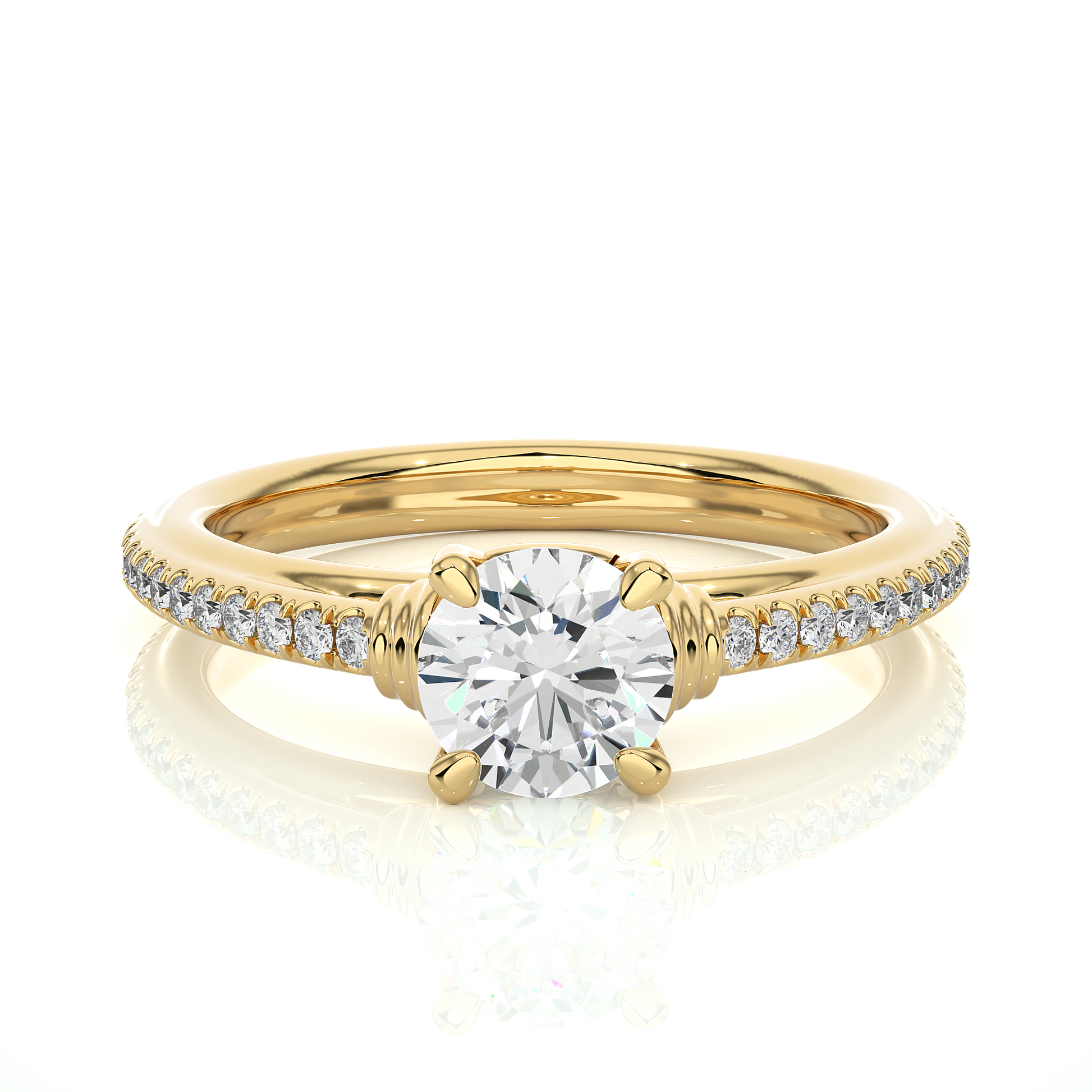 1+0.23 Ct Round Diamond Ring