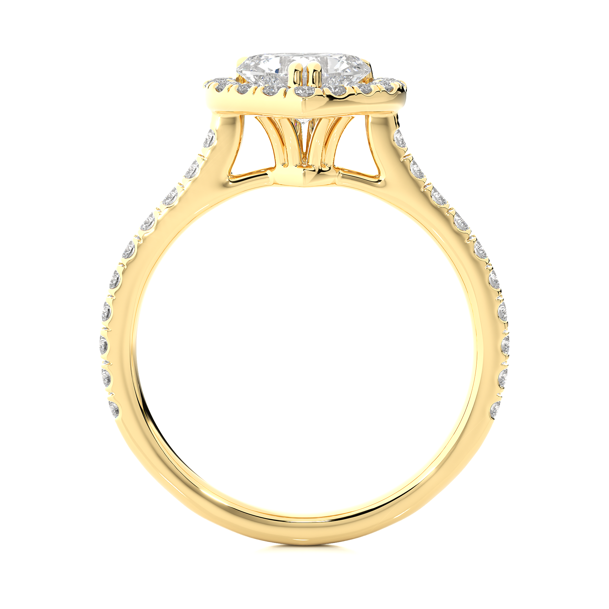 0.51+0.8 Ct Round + Heart Diamond Ring