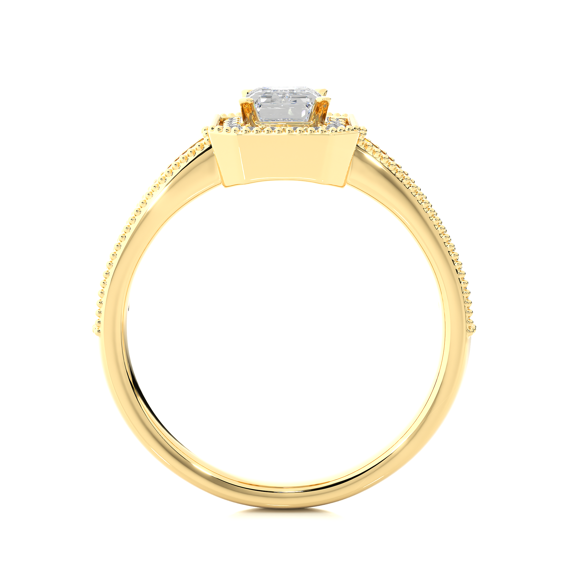 0.30+0.8Ct Round + Emerald Diamond Ring