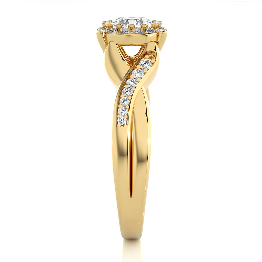 0.6+0.24 Ct Round Diamond Ring