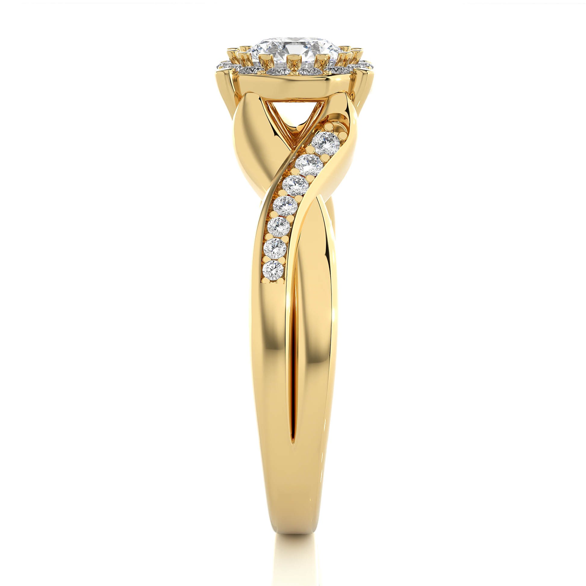 0.6+0.24 Ct Round Diamond Ring