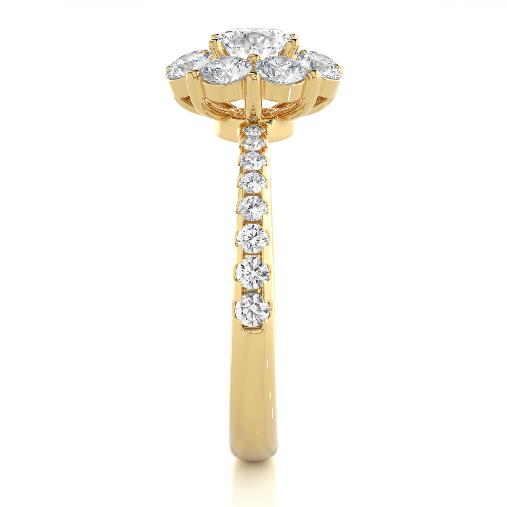 0.6+0.81+0.25 Ct Round Diamond Ring
