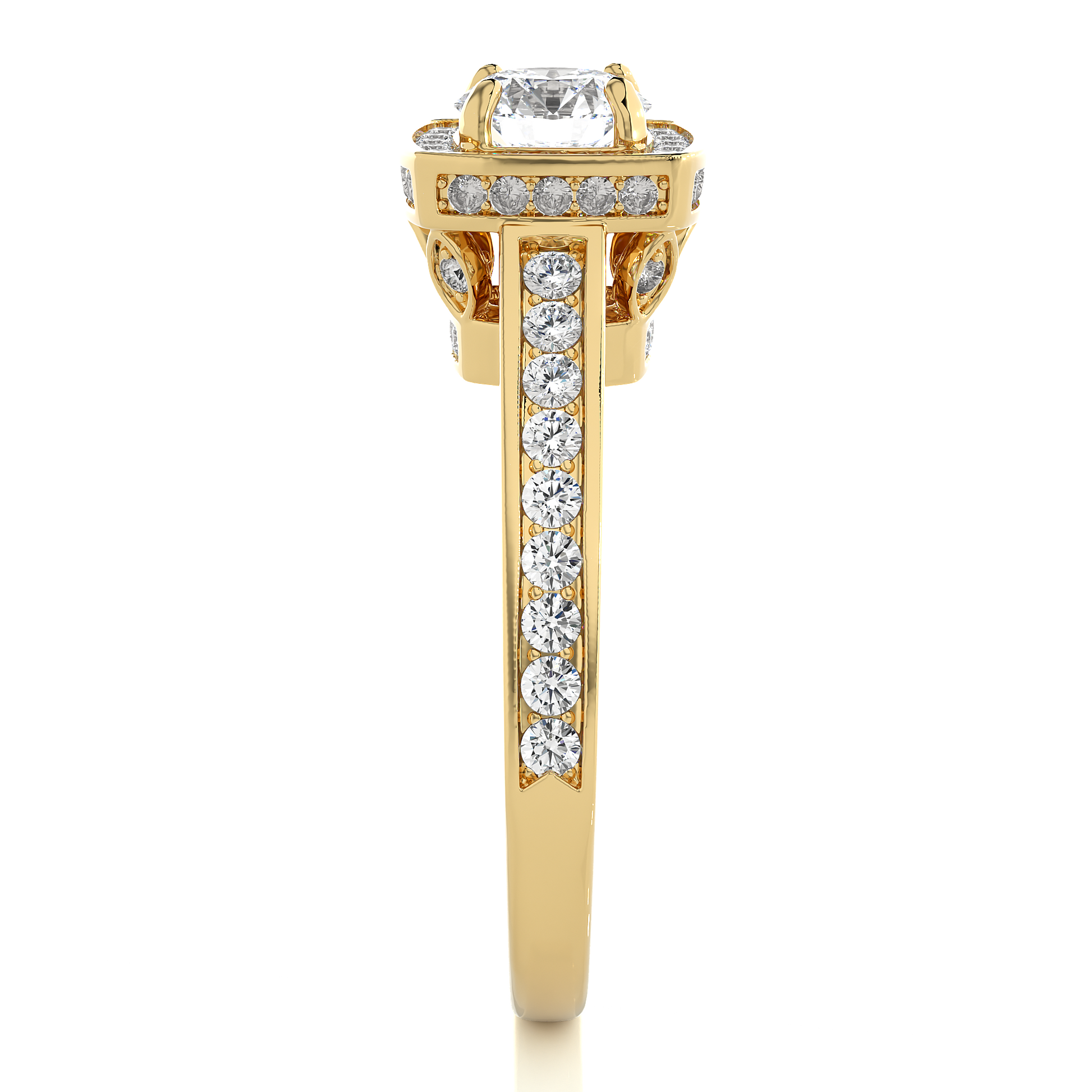 0.7+0.76 Ct Round Diamond Ring