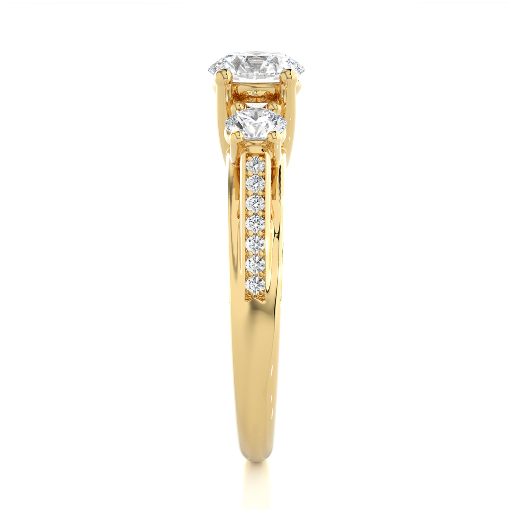 Steadfast Union Ring - Premium Trilogy Ring Made with Lab Grown Diamond and Gold