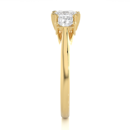 0.39 + 0.6 Ct  Princess Diamond Ring