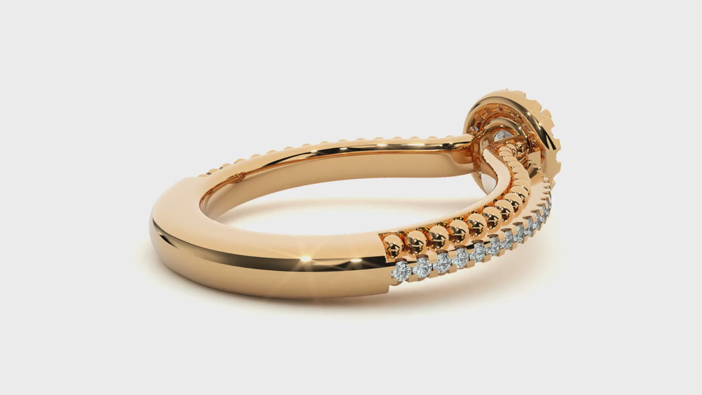0.6+0.34 Ct Round Diamond Ring