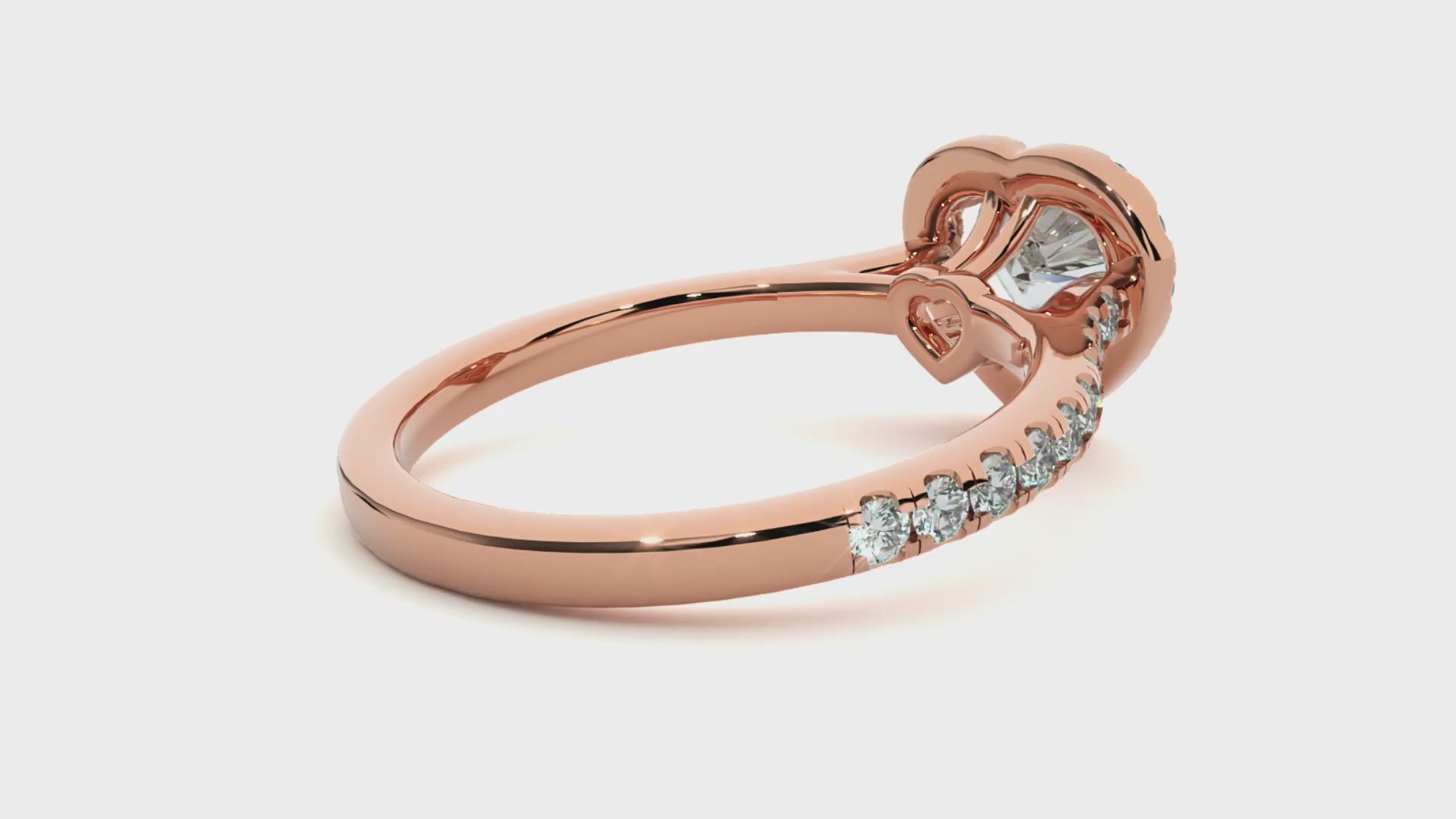 0.51+0.8 Ct Round + Heart Diamond Ring