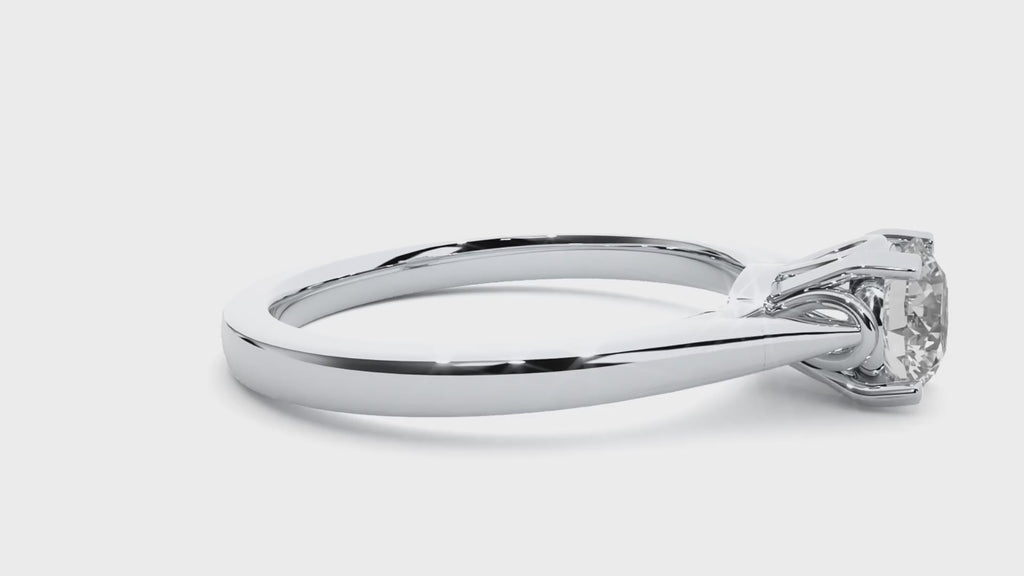 Elegant Round Diamond Ring – Elevated Solitaire Diamond on Plain Band
