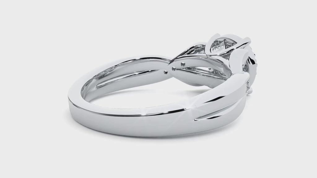 0.6+0.24 Ct Round Diamond Ring