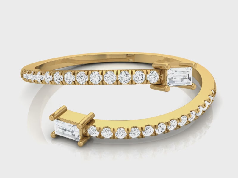 0.10+0.08 Ct Round + Bugget Diamond Ring