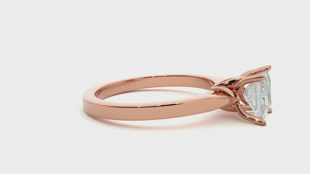 Round + Princess Diamond Ring – Elegant Diamond Pairing in Gold