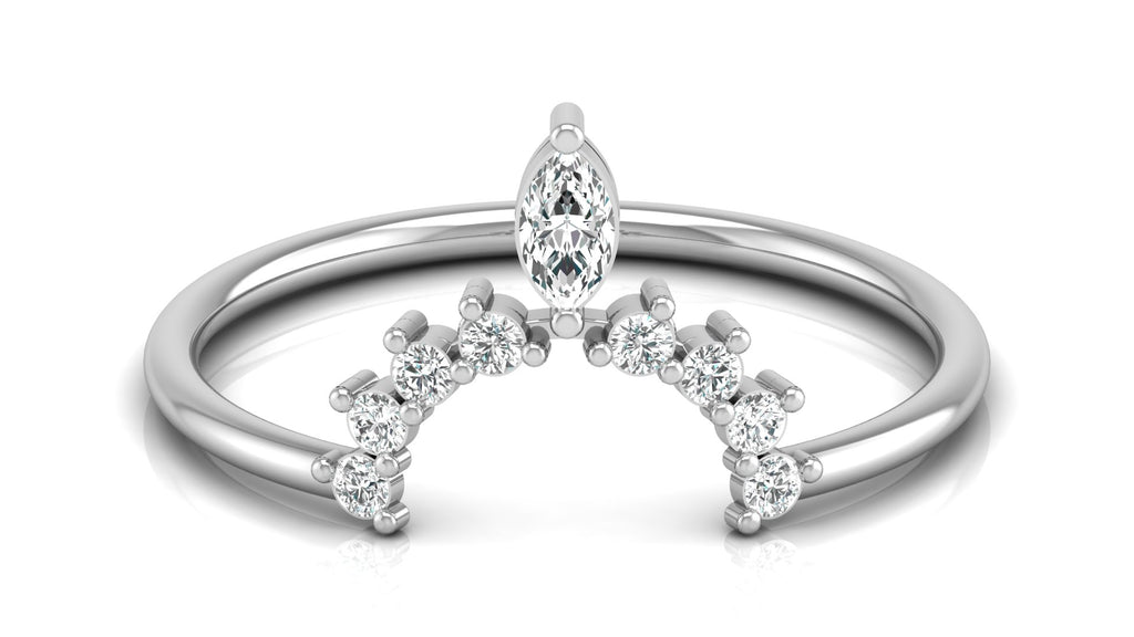 0.10 + 0.07 Ct Round + Marq Diamond Ring
