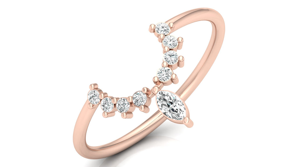 0.10 + 0.07 Ct Round + Marq Diamond Ring
