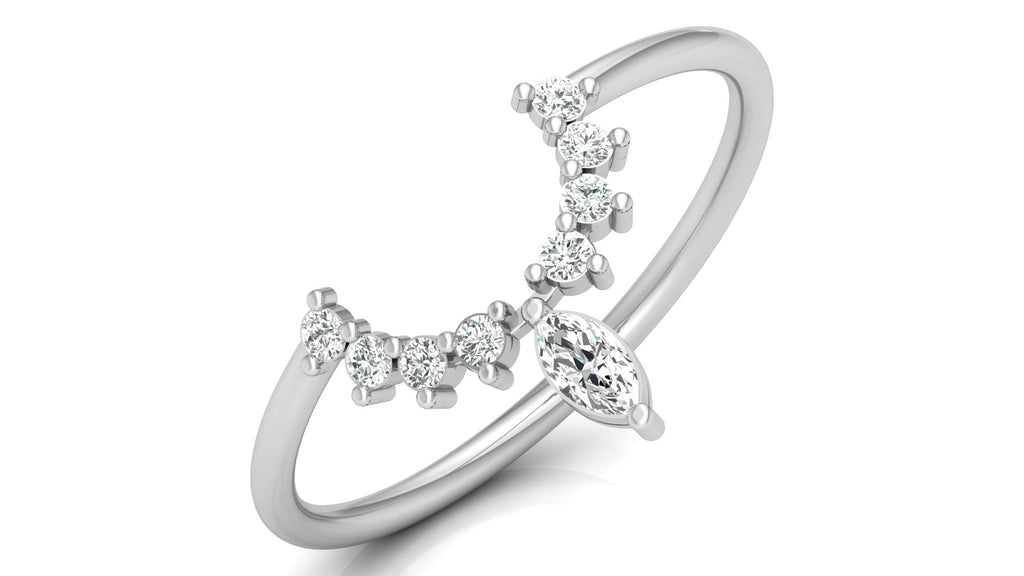 0.10 + 0.07 Ct Round + Marq Diamond Ring