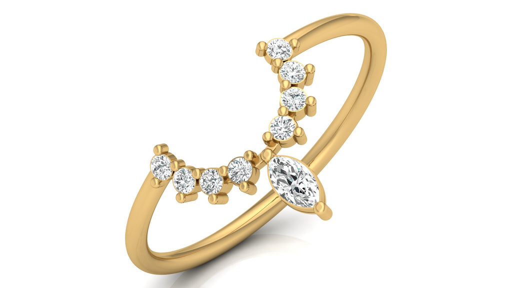 0.10 + 0.07 Ct Round + Marq Diamond Ring