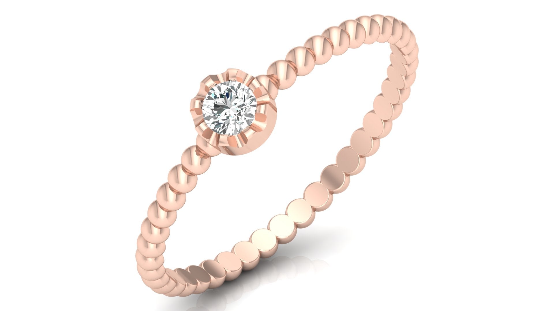 0.1 Ct Round  Diamond Ring