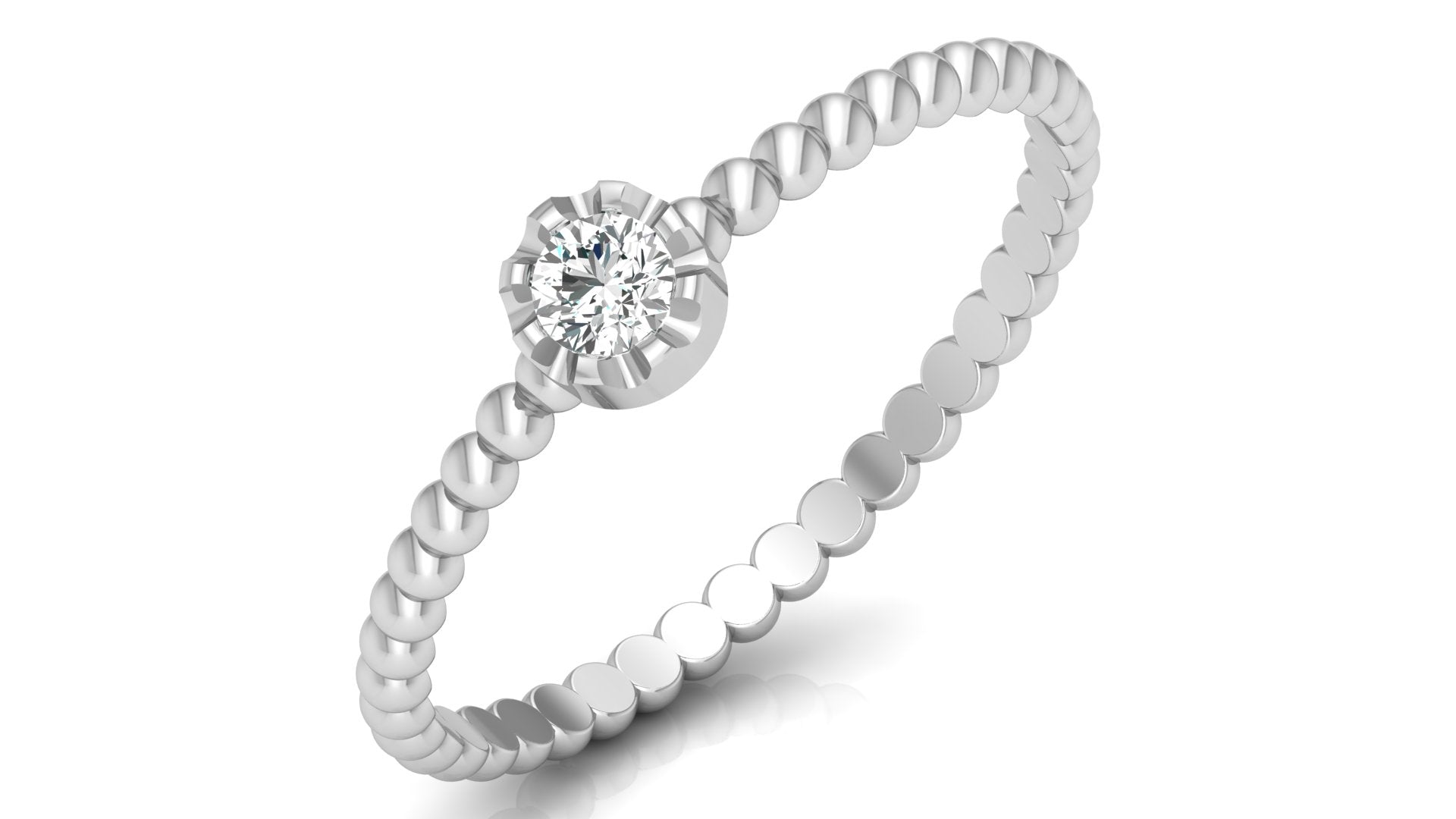0.1 Ct Round  Diamond Ring